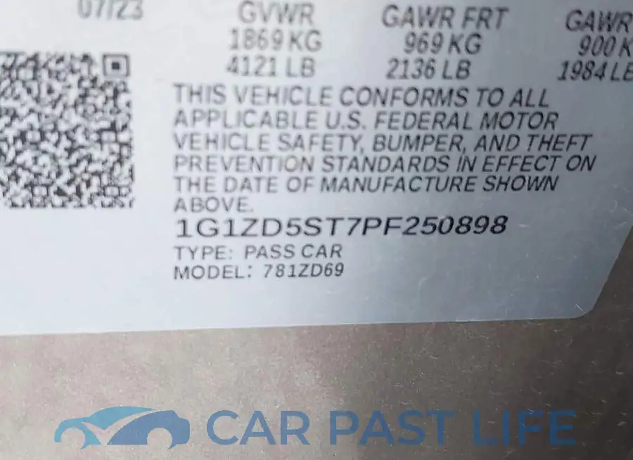 1G1ZD5ST7PF250898# 9