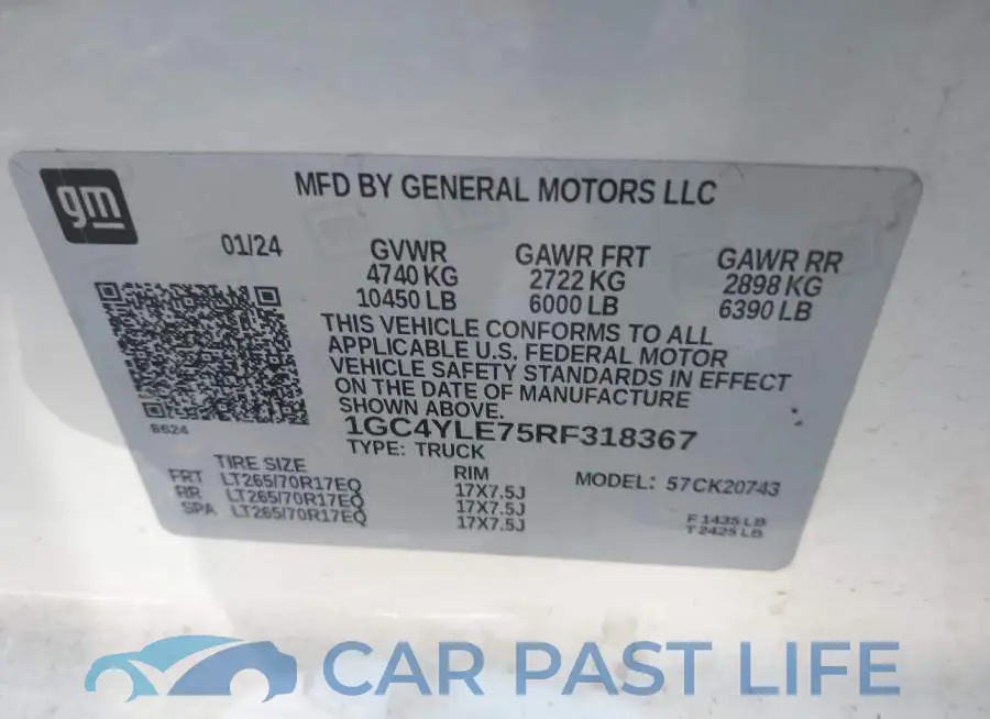 1GC4YLE75RF318367# 8