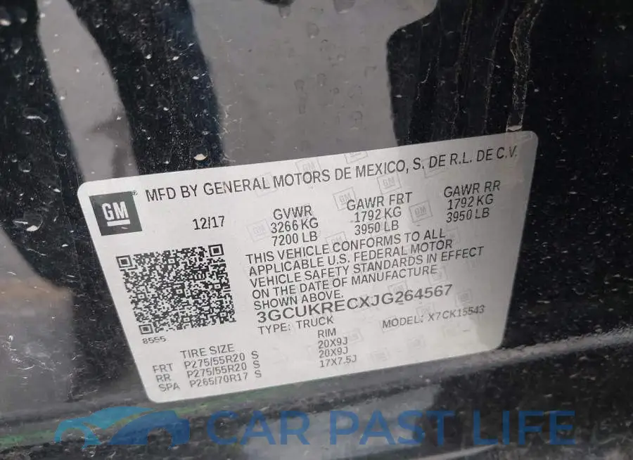 3GCUKRECXJG264567# 9