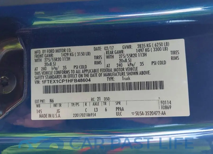 1FTEX1CP1HFB48604# 9