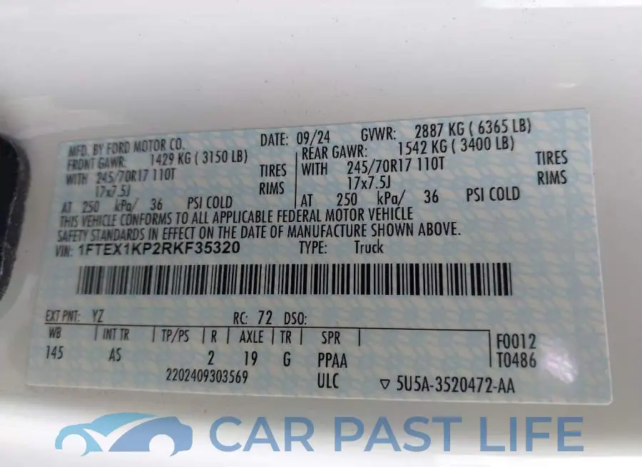1FTEX1KP2RKF35320# 9
