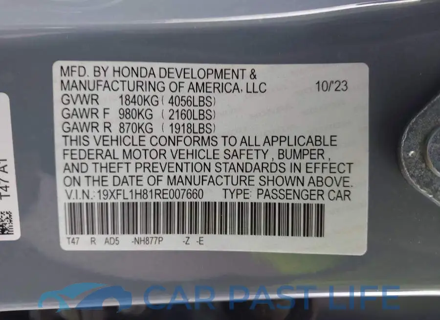 19XFL1H81RE007660# 9