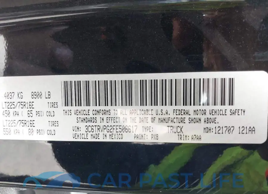 3C6TRVPG2FE506617# 9
