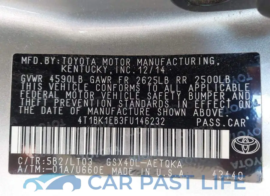 4T1BK1EB3FU146232# 9