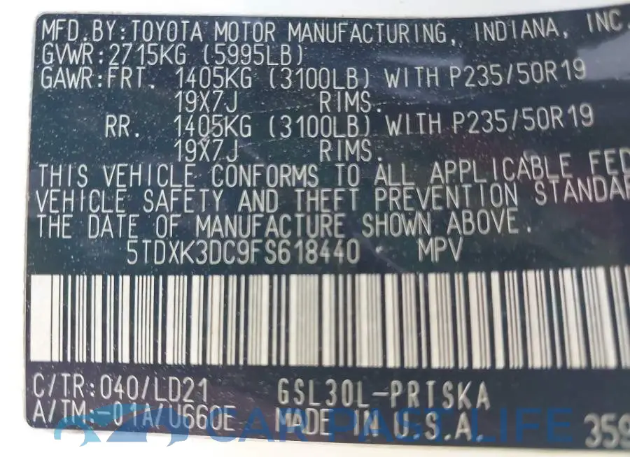 5TDXK3DC9FS618440# 9