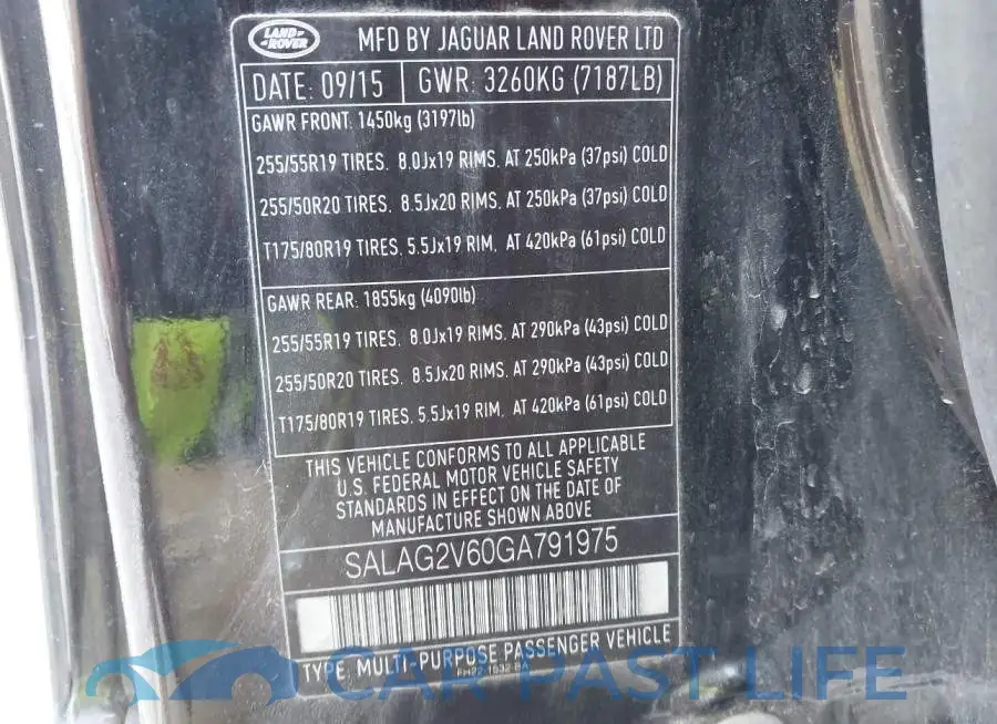 SALAG2V60GA791975# 9