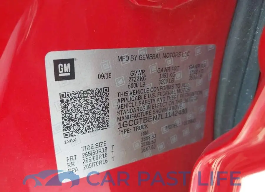 1GCGTBEN7L1142480# 9