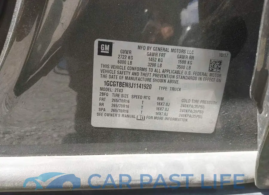 1GCGTBEN8J1141920# 9