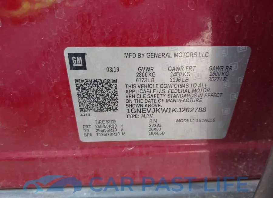 1GNEVJKW1KJ262788# 9