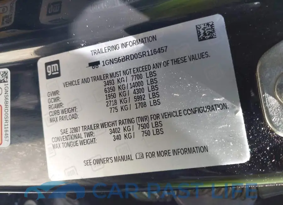 1GNS6BRD0SR116457# 9