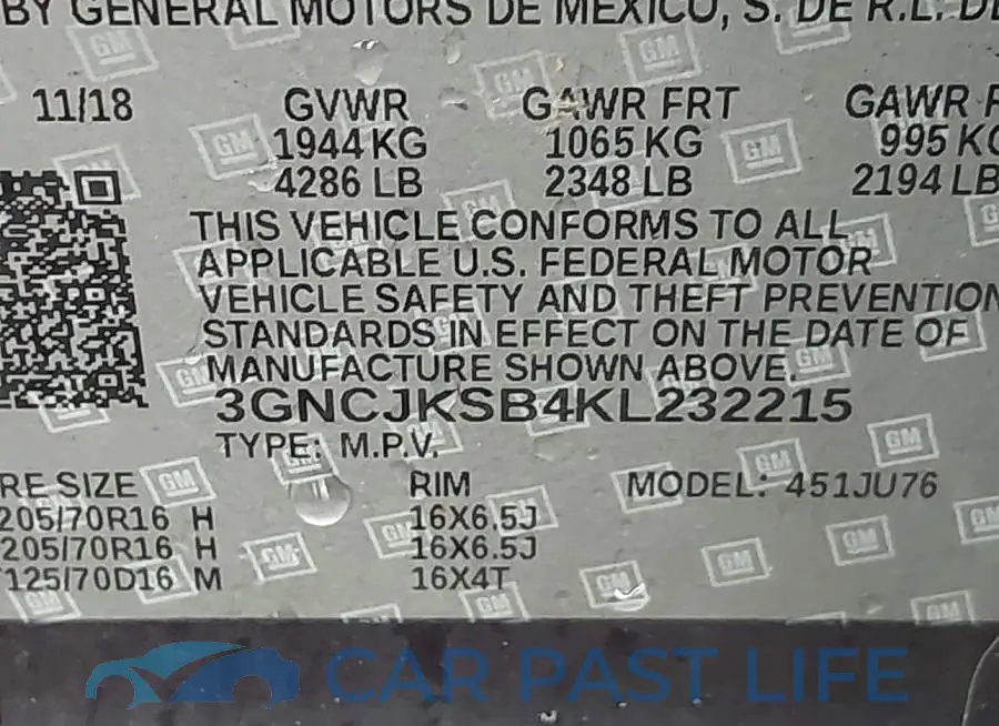 3GNCJKSB4KL232215# 9