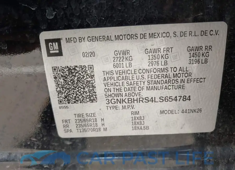 3GNKBHRS4LS654784# 9