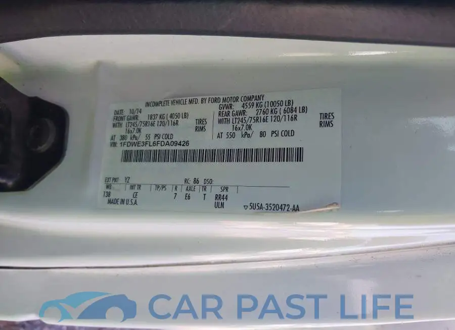 1FDWE3FL6FDA09426# 9