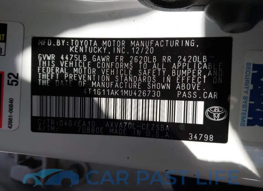4T1G11AK1MU426730# 9