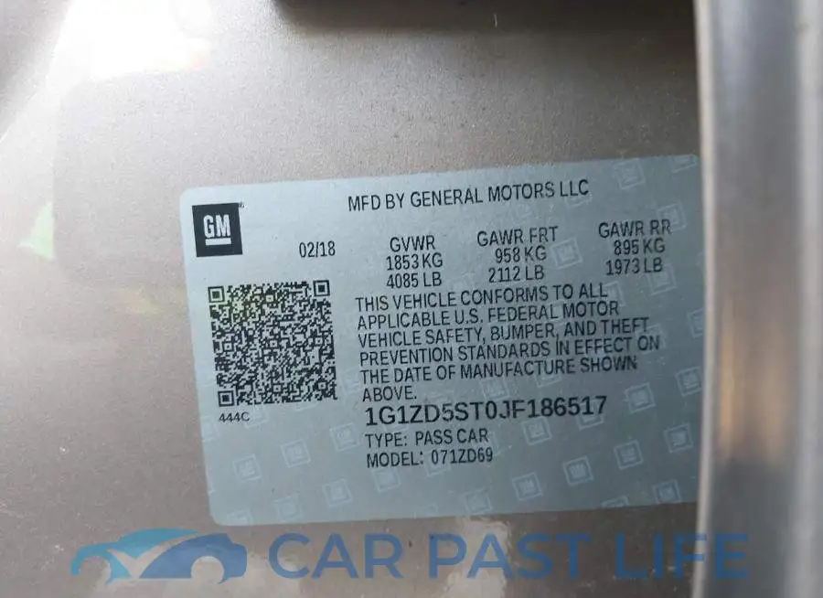 1G1ZD5ST0JF186517# 9