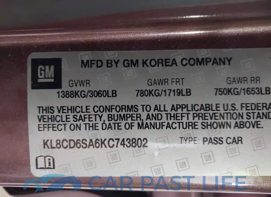KL8CD6SA6KC743802# 9