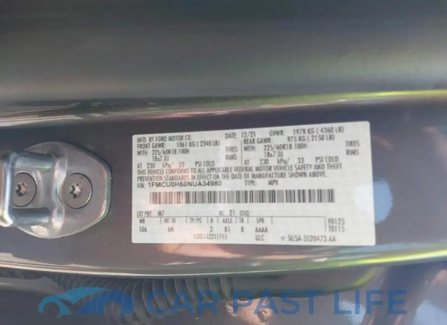 1FMCU0H60NUA34980# 9