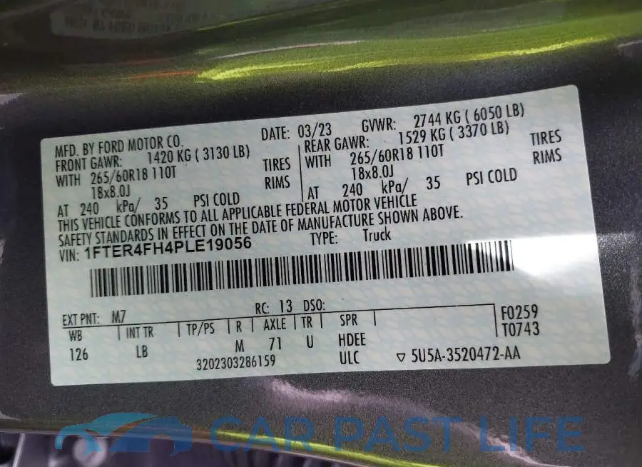 1FTER4FH4PLE19056# 9