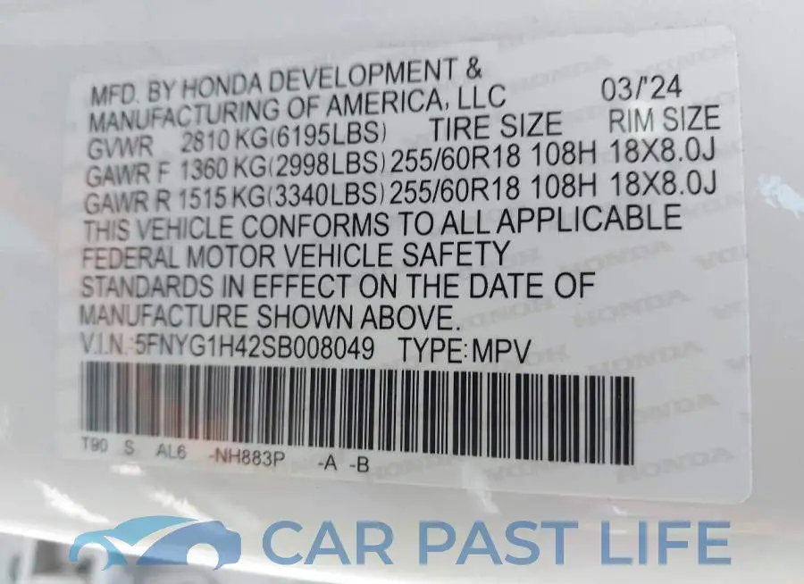 5FNYG1H42SB008049# 9