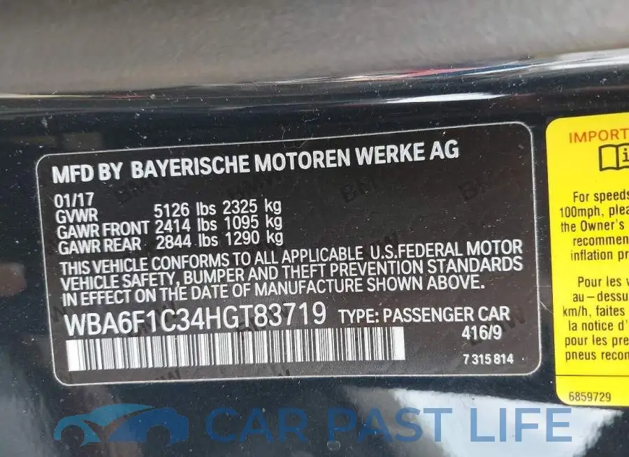 WBA6F1C34HGT83719# 9