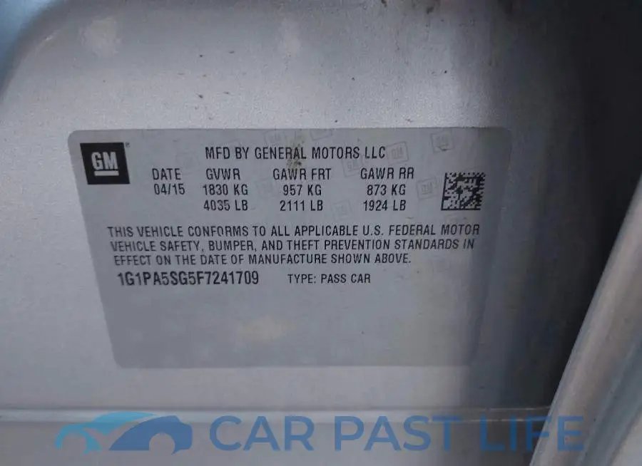 1G1PA5SG5F7241709# 9