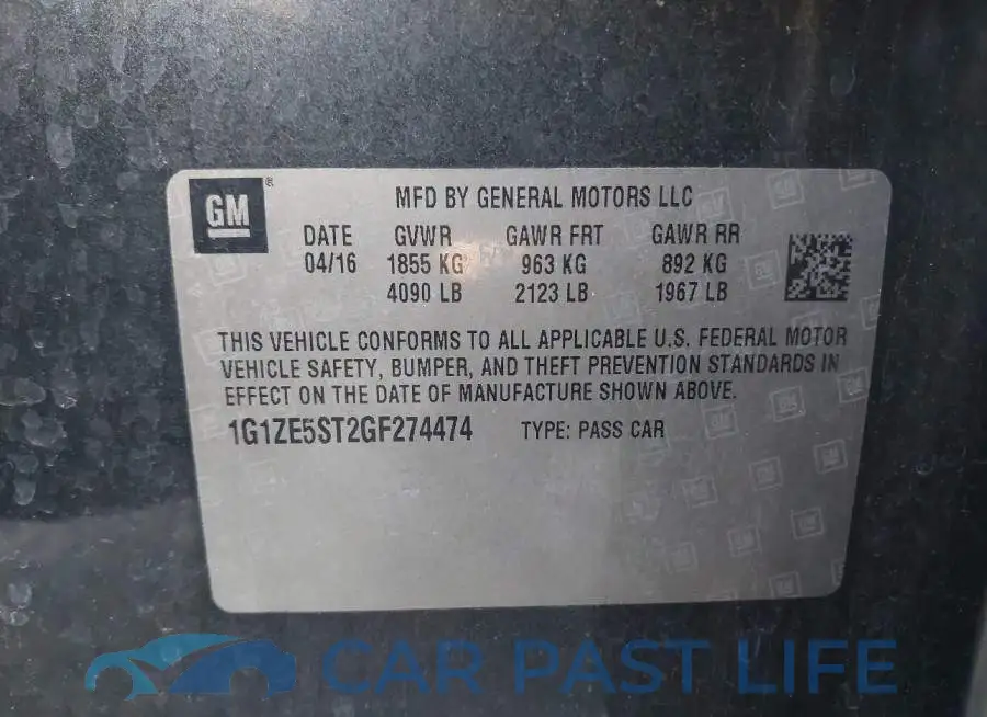 1G1ZE5ST2GF274474# 9