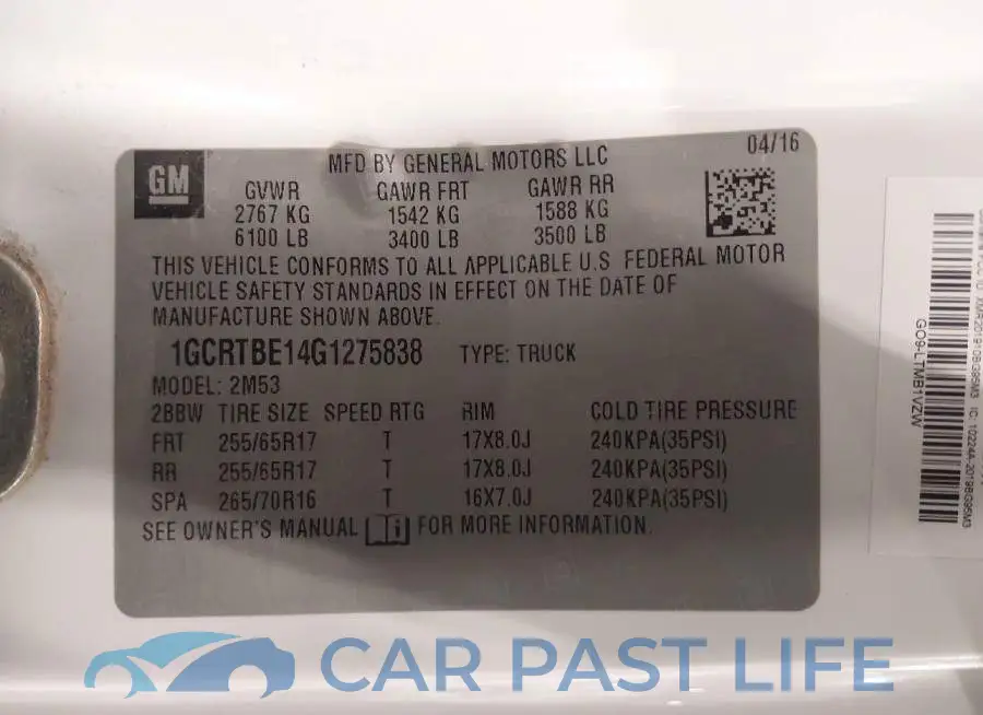 1GCRTBE14G1275838# 9