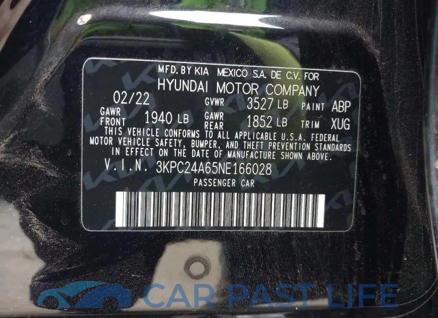 3KPC24A65NE166028# 9