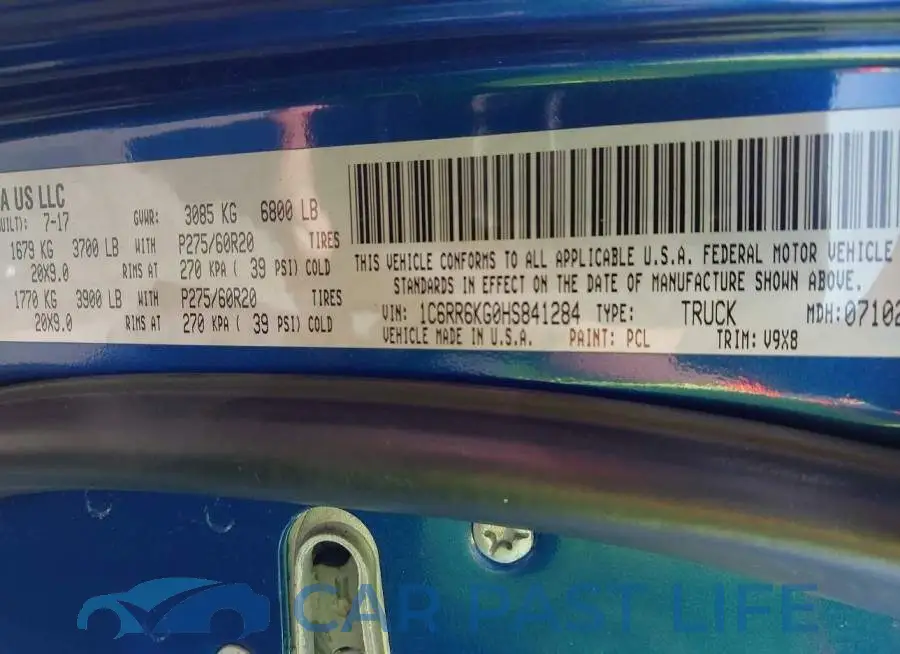 1C6RR6KG0HS841284# 9