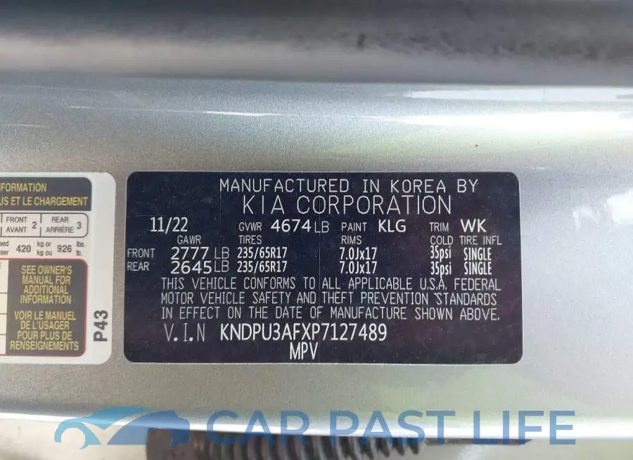KNDPU3AFXP7127489# 9