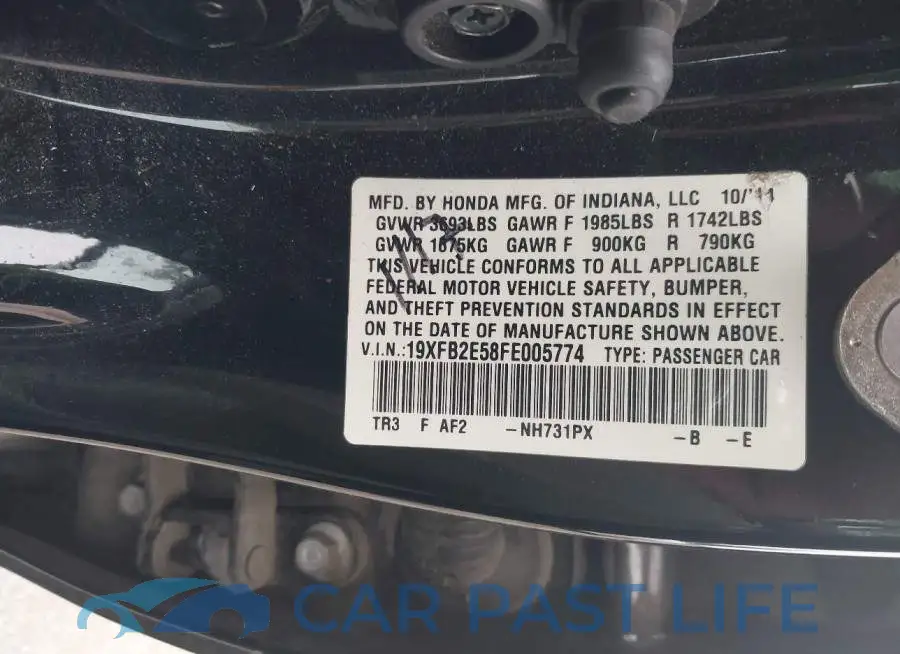 19XFB2E58FE005774# 9