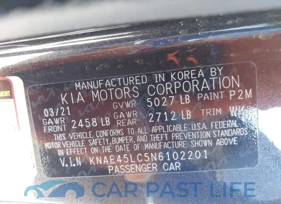 KNAE45LC5N6102201# 9