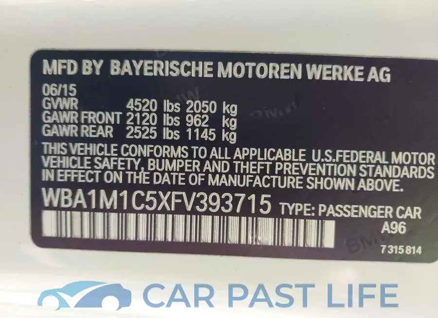 WBA1M1C5XFV393715# 9