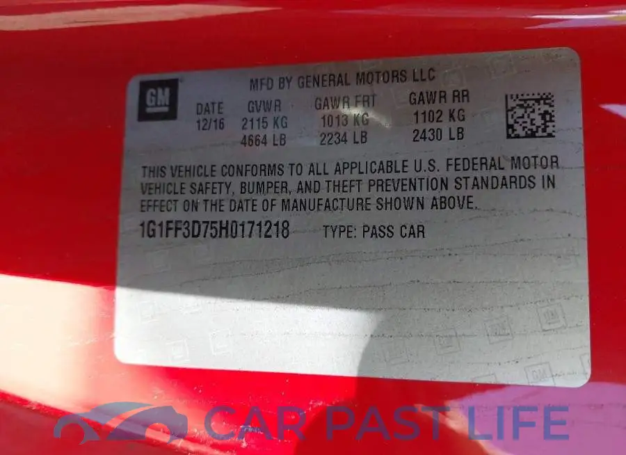 1G1FF3D75H0171218# 9