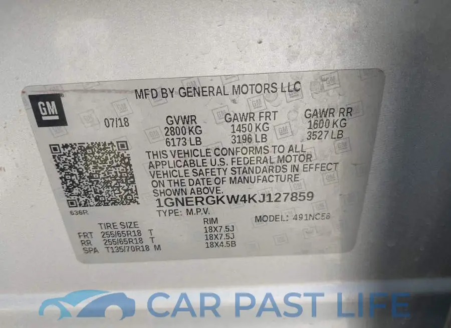 1GNERGKW4KJ127859# 9