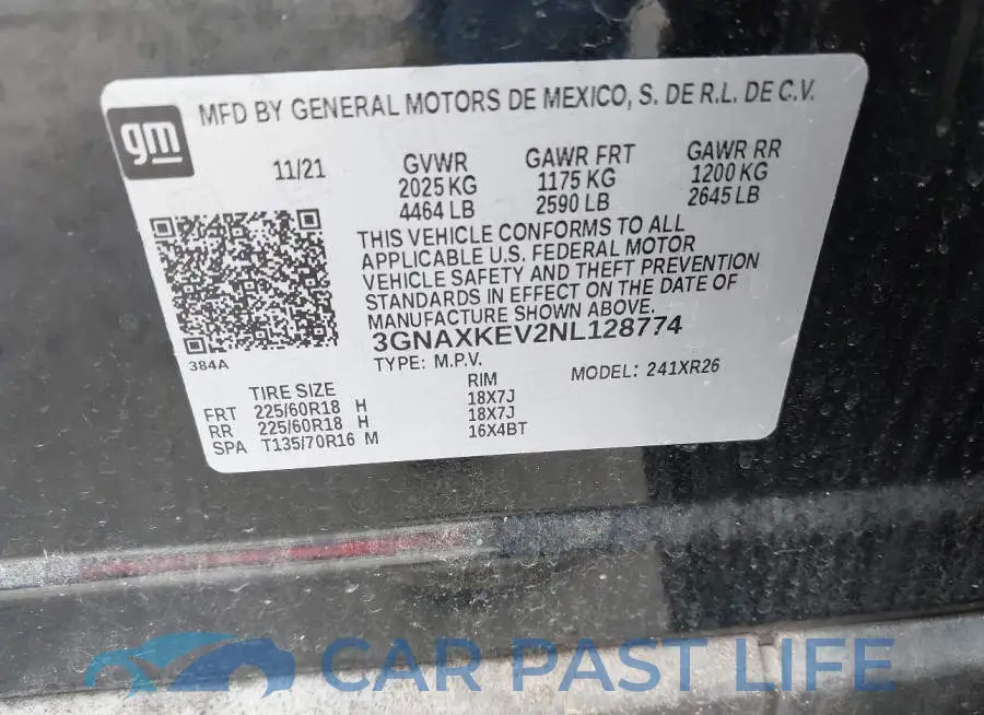 3GNAXKEV2NL128774# 9