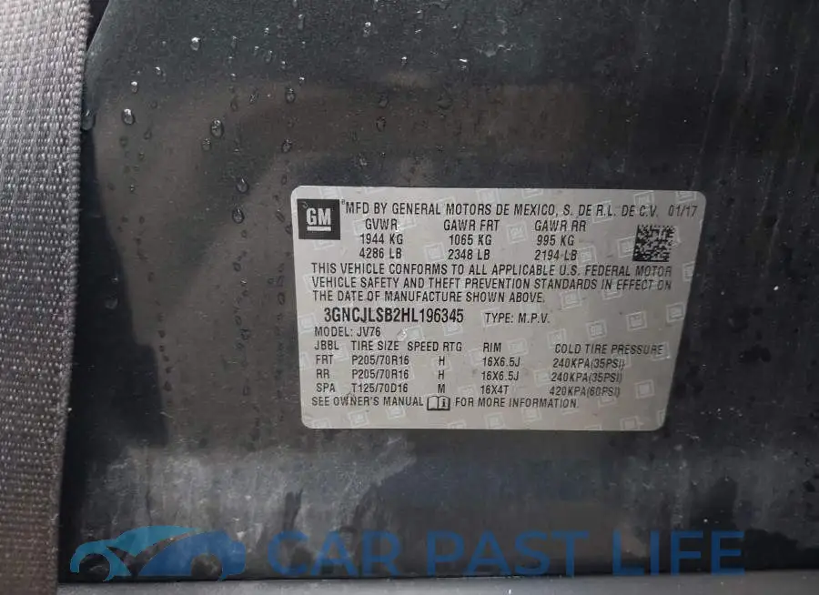 3GNCJLSB2HL196345# 9