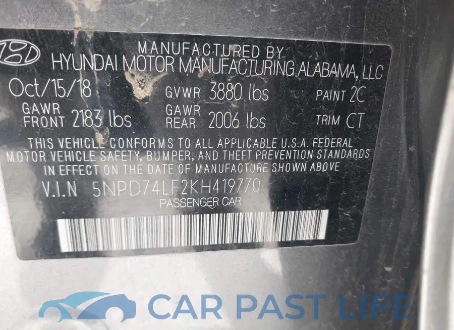 5NPD74LF2KH419770# 9