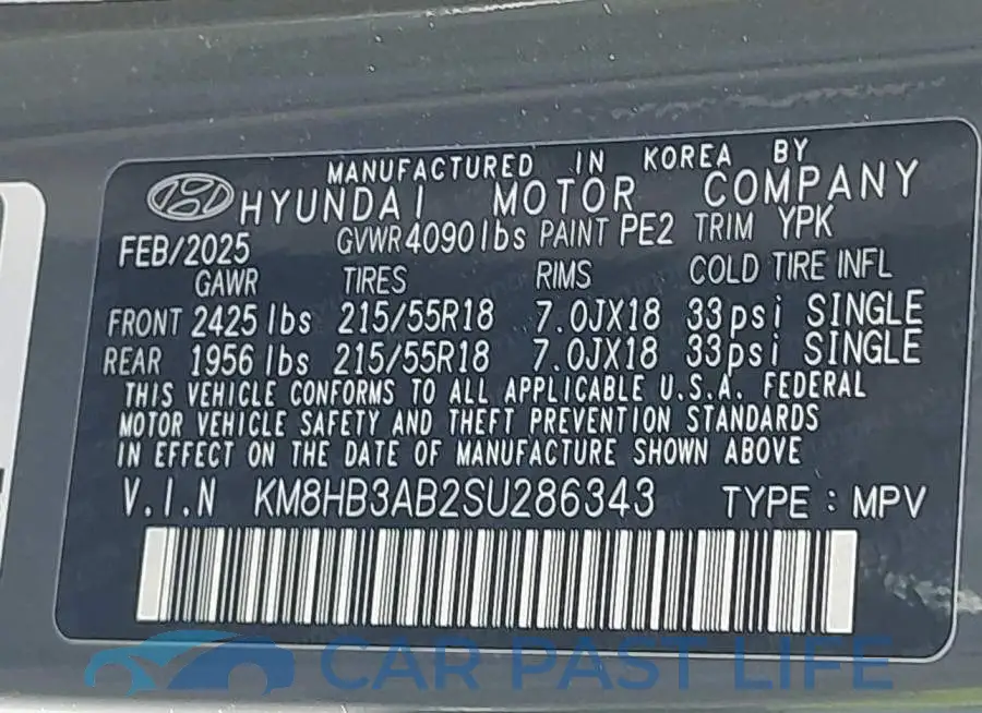 KM8HB3AB2SU286343# 9