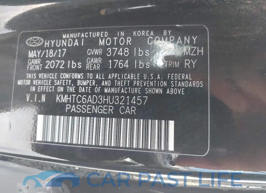 KMHTC6AD3HU321457# 9