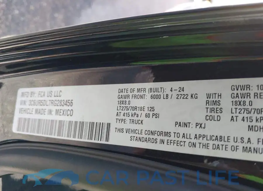 3C6UR5DL7RG283456# 9