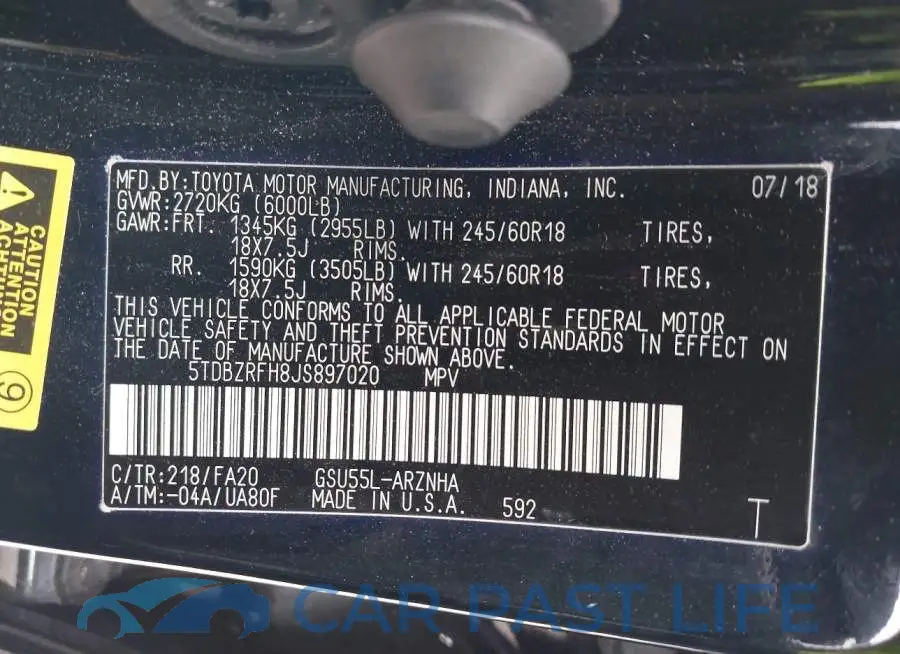5TDBZRFH8JS897020# 9