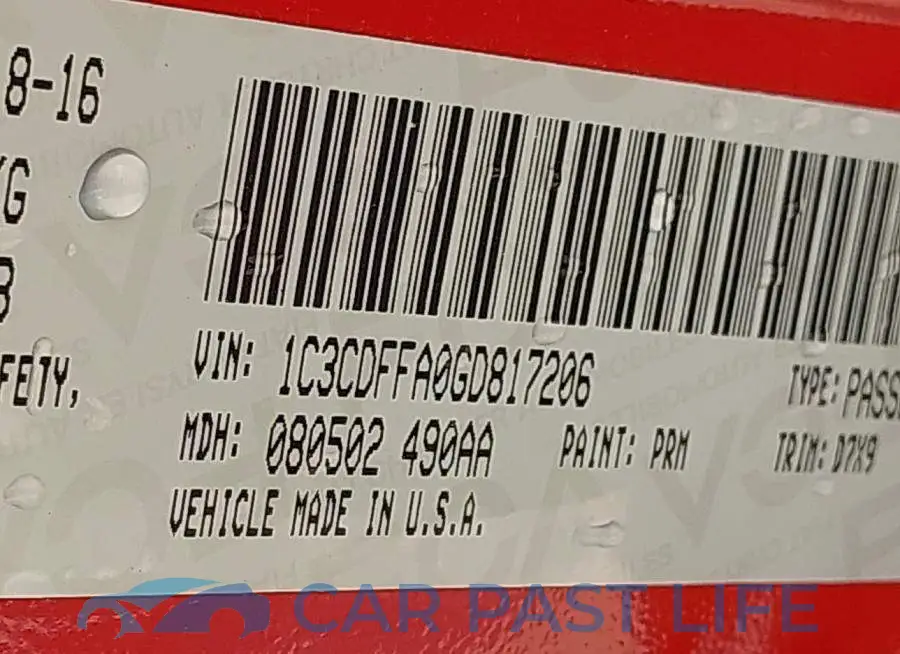 1C3CDFFA0GD817206# 9
