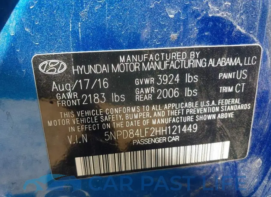 5NPD84LF2HH121449# 9