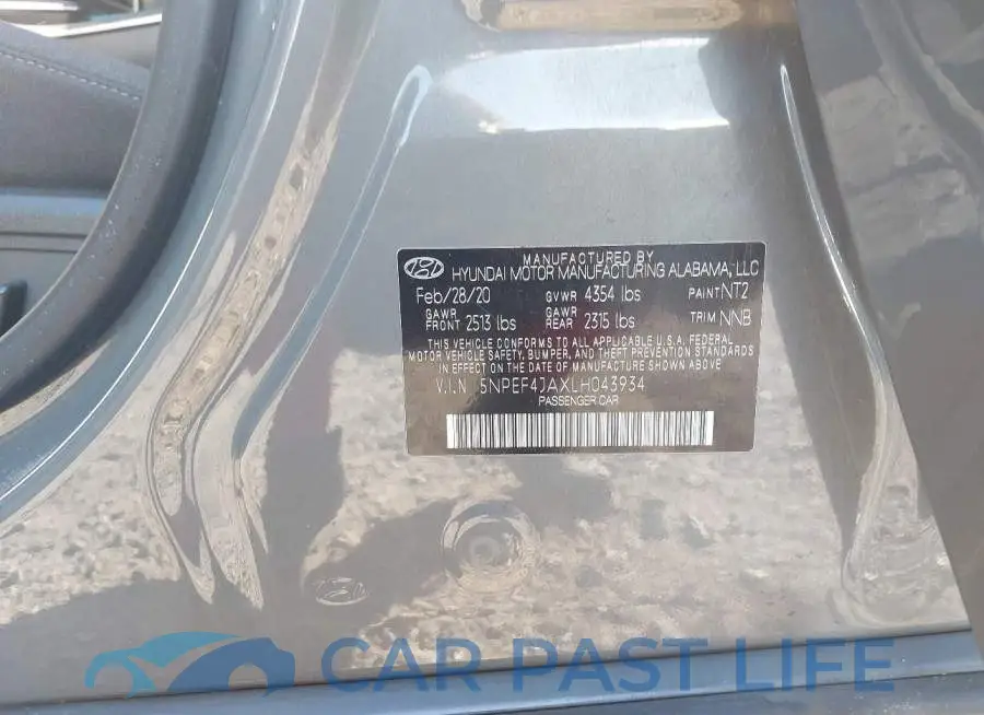 5NPEF4JAXLH043934# 8