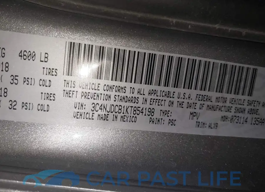 3C4NJDCB1KT854198# 9