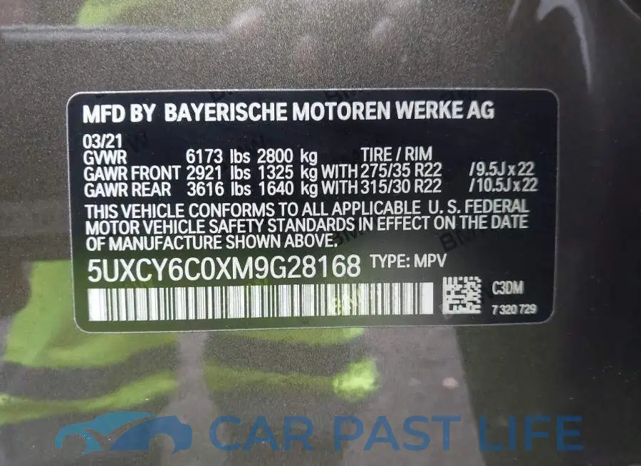 5UXCY6C0XM9G28168# 9