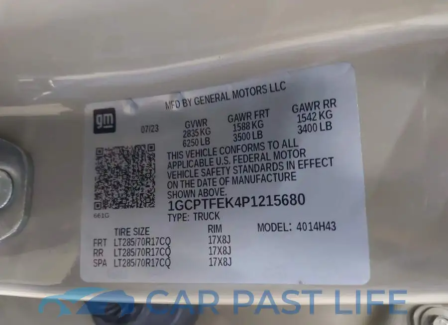 1GCPTFEK4P1215680# 9