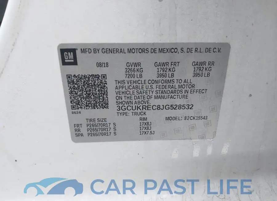 3GCUKREC8JG528532# 9