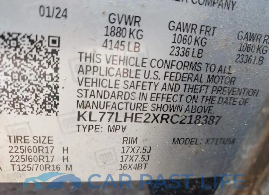 KL77LHE2XRC218387# 9
